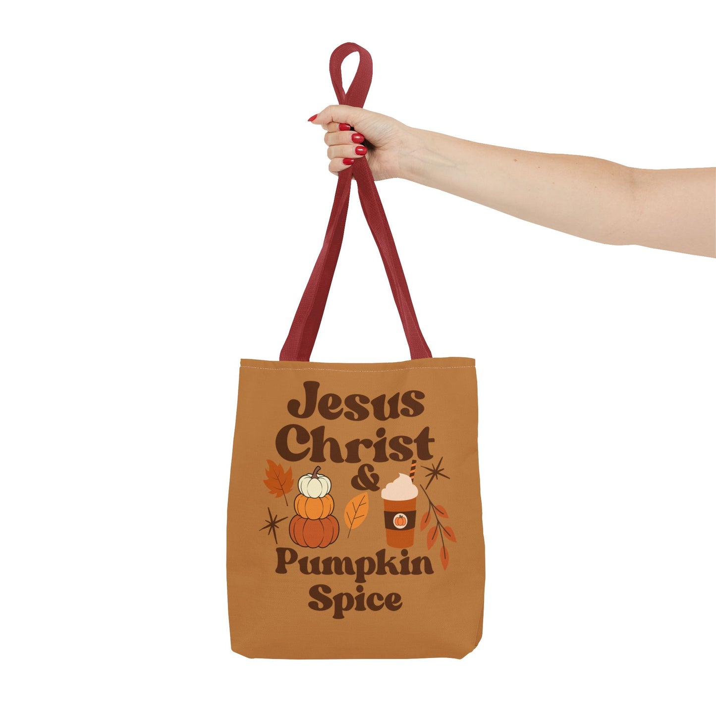 Jesus Christ & Pumpkin Spice Tote Bag