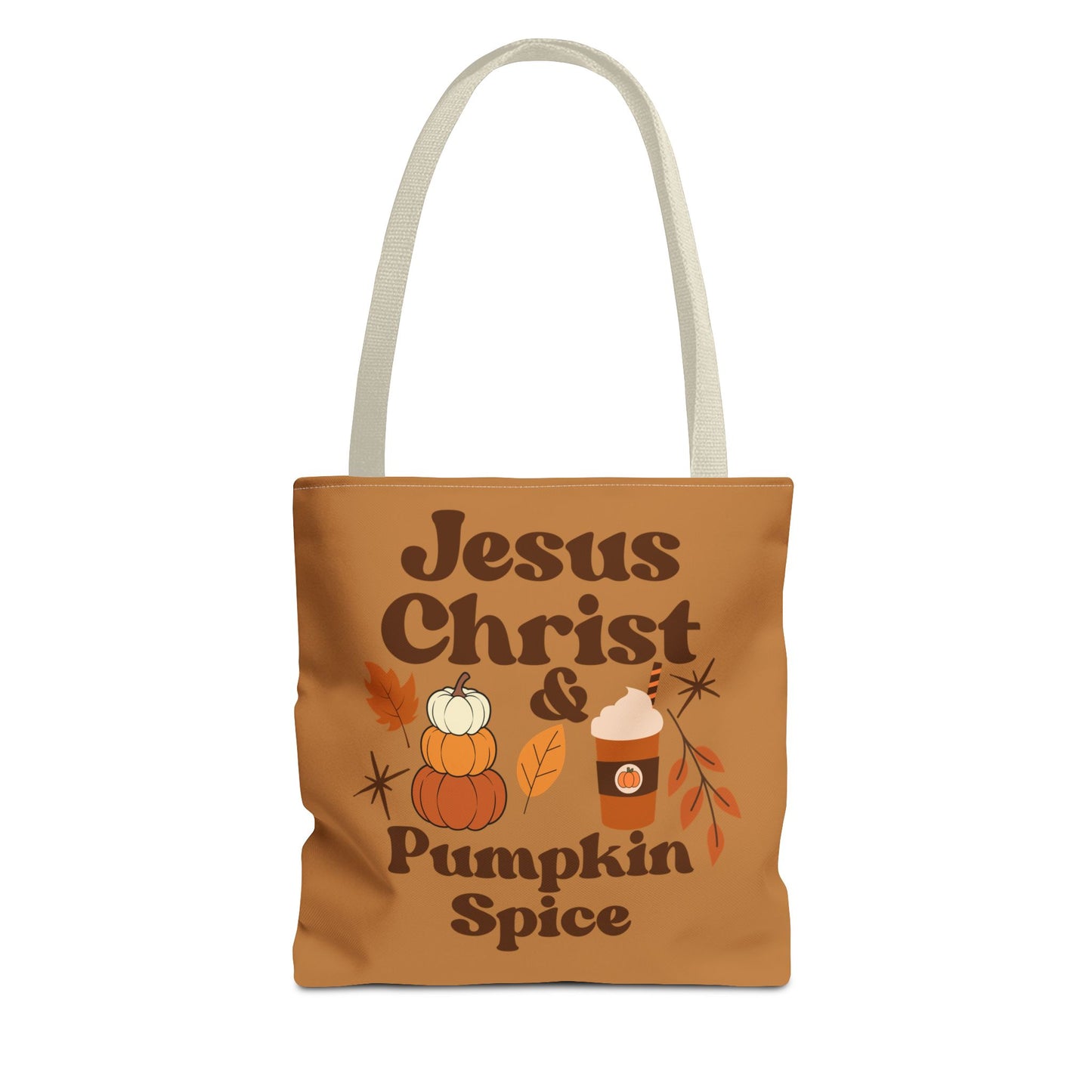 Jesus Christ & Pumpkin Spice Tote Bag