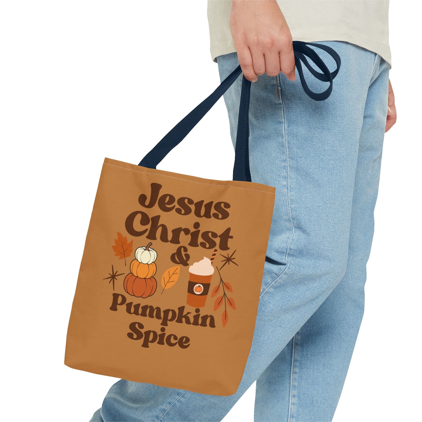 Jesus Christ & Pumpkin Spice Tote Bag