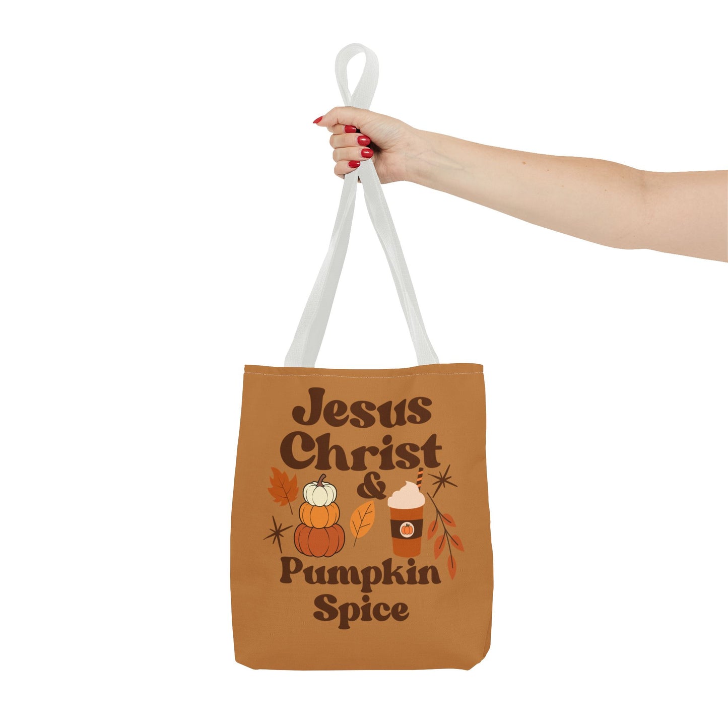 Jesus Christ & Pumpkin Spice Tote Bag