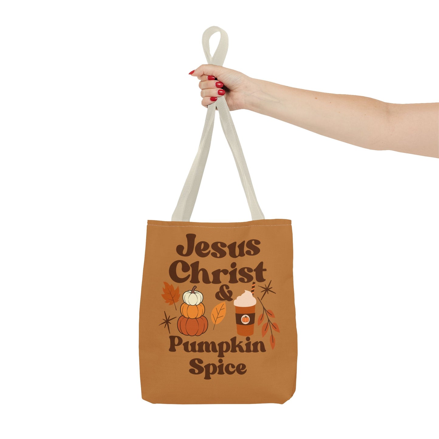 Jesus Christ & Pumpkin Spice Tote Bag