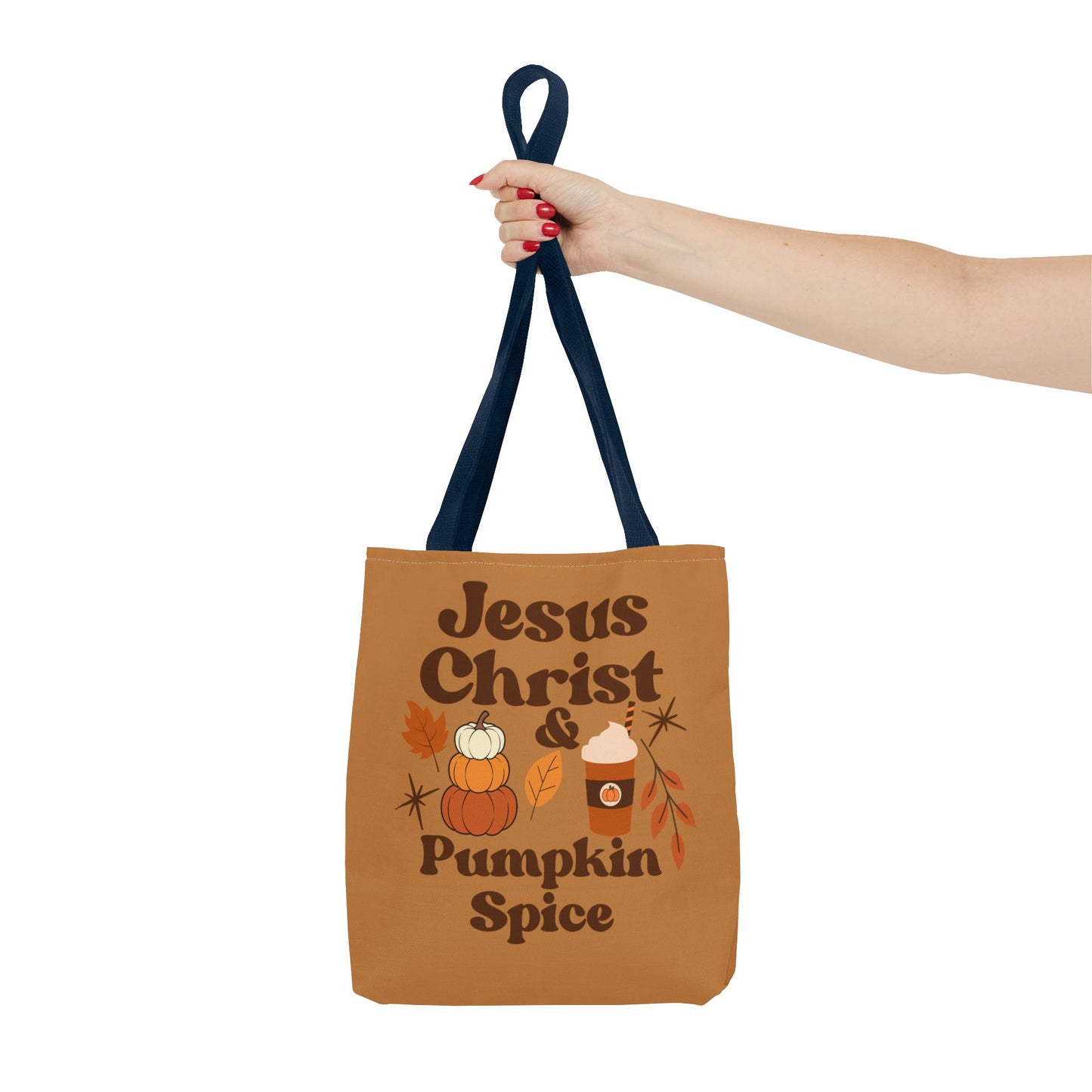 Jesus Christ & Pumpkin Spice Tote Bag