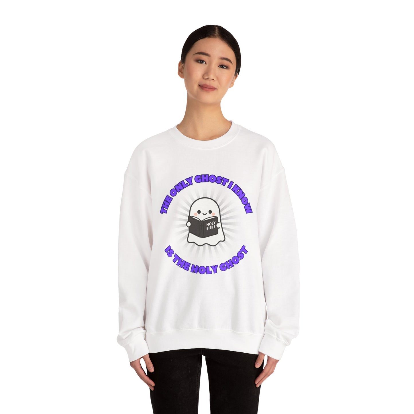 Holy Ghost Ghostly Humor Crewneck Sweatshirt - Fun Halloween Gift