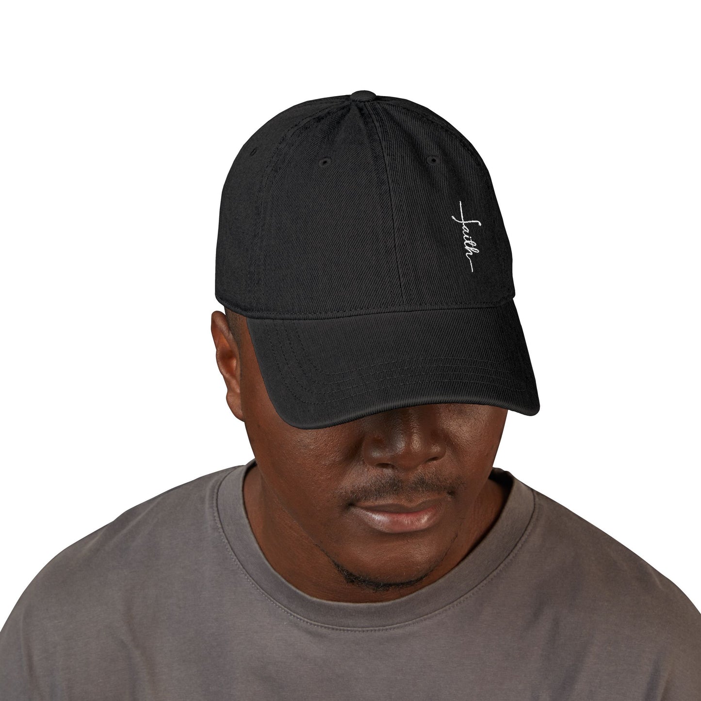 Embroidered Denim Hat - Faith Design