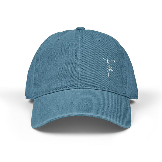 Embroidered Denim Hat - Faith Design