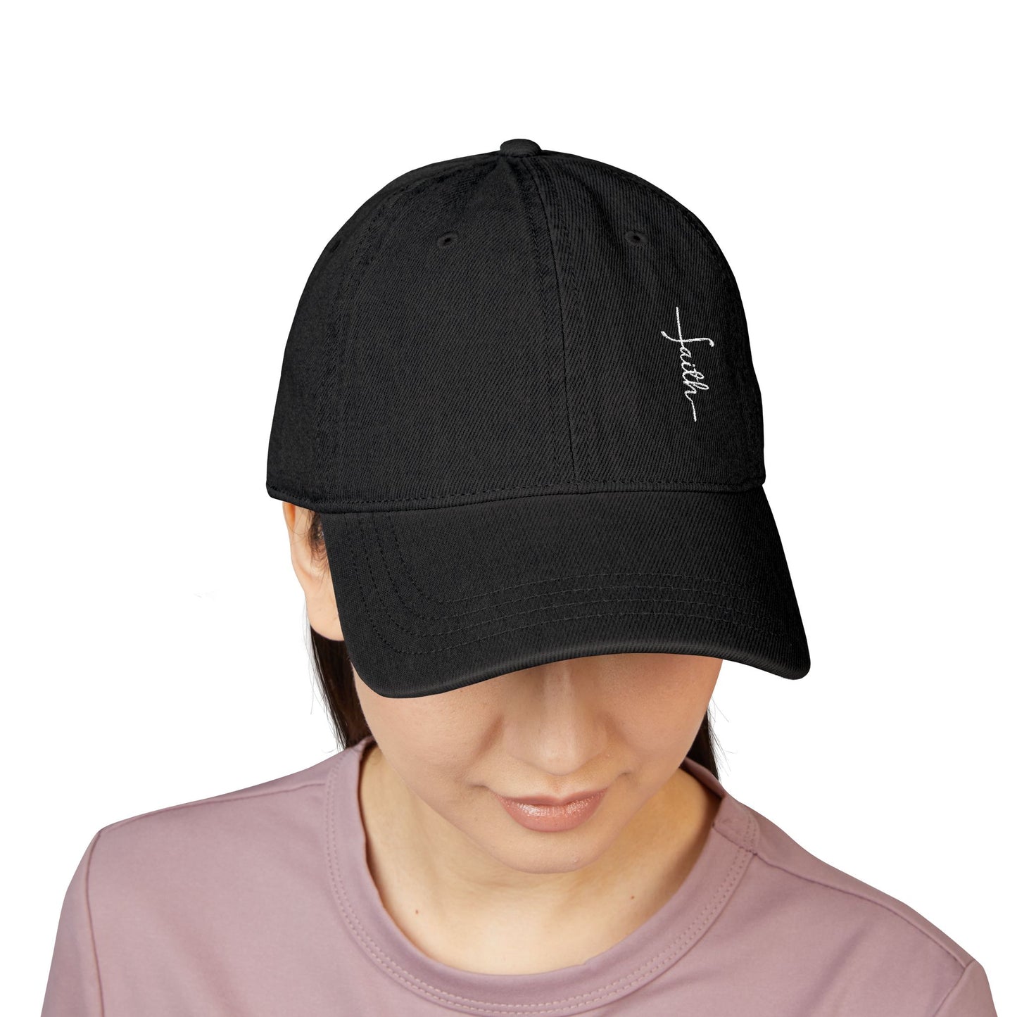 Embroidered Denim Hat - Faith Design