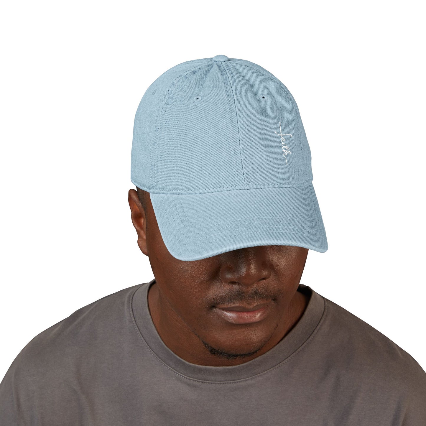 Embroidered Denim Hat - Faith Design